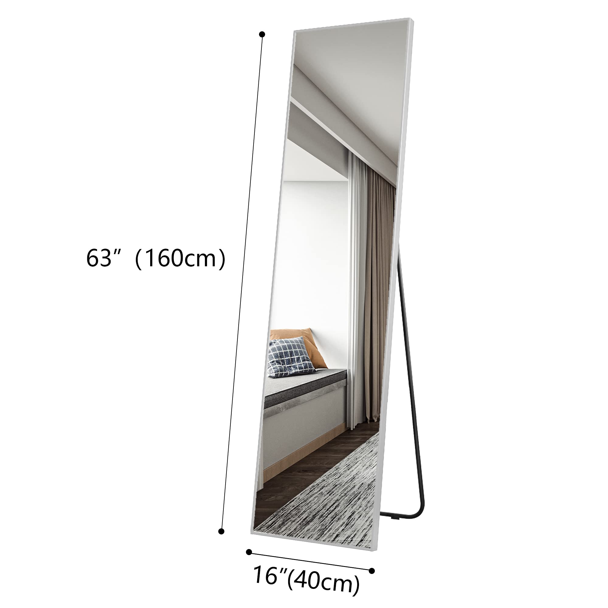 Amazon.co.jp: LVSOMT 全身鏡 160×40cm 壁掛け スタンドミラー 2Way